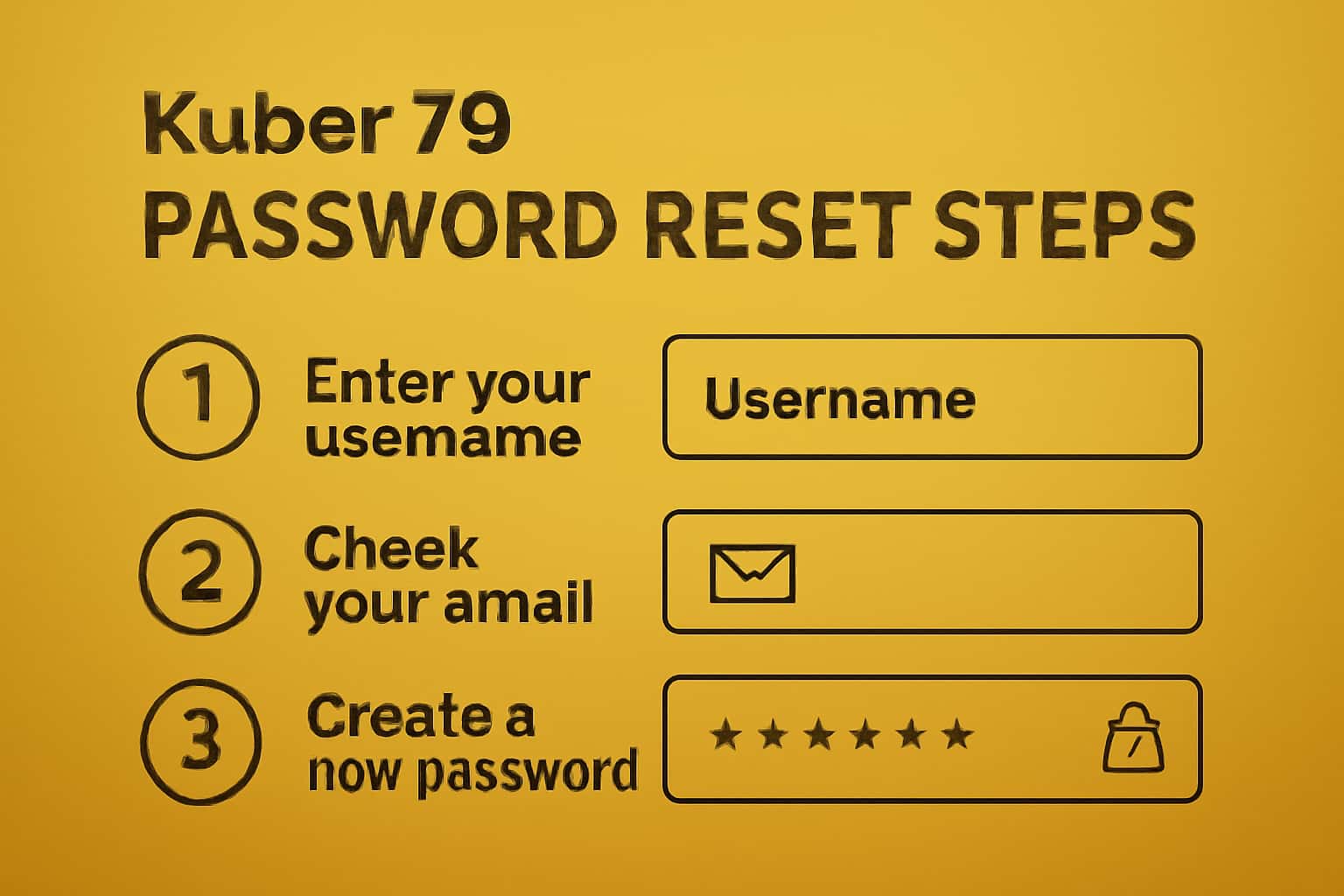 An illustration showing Kuber 79 Password Reset Steps with a focus on security and user guidance.