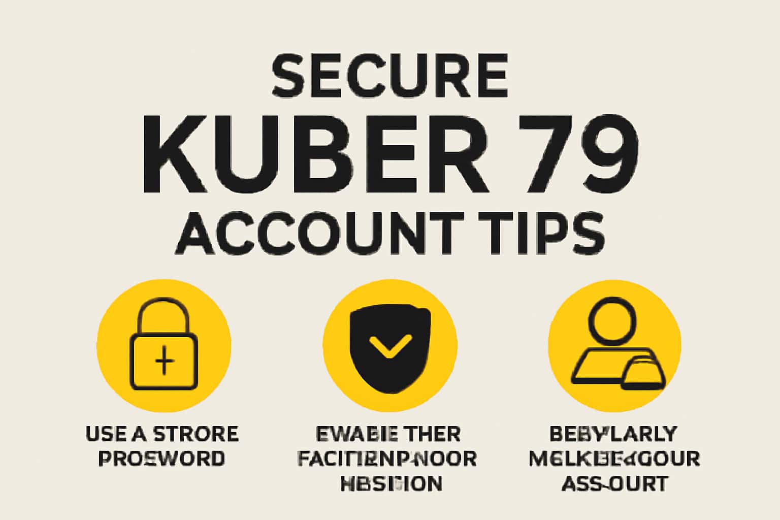 An educational scene illustrating secure account tips for Kuber 79.